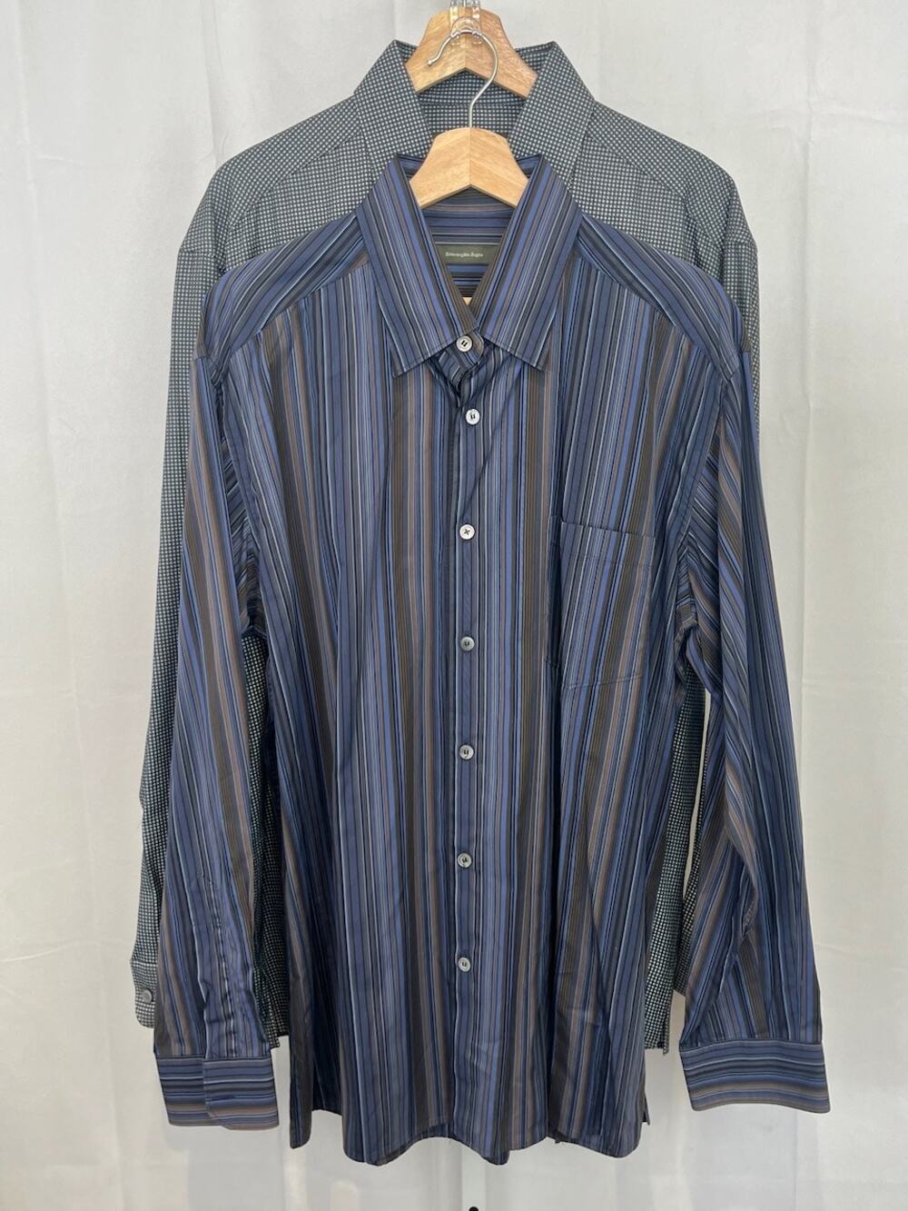 ERMENEGILDO ZEGNA Lot of 2 Long Sleeve Button Down Shirts Cotton Size XL